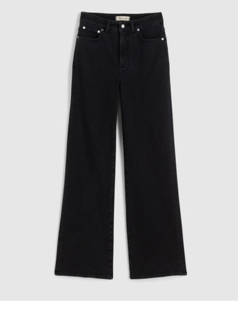 NWT Madewell The Curvy Wide Leg Jean In Black Frost 26 NW286